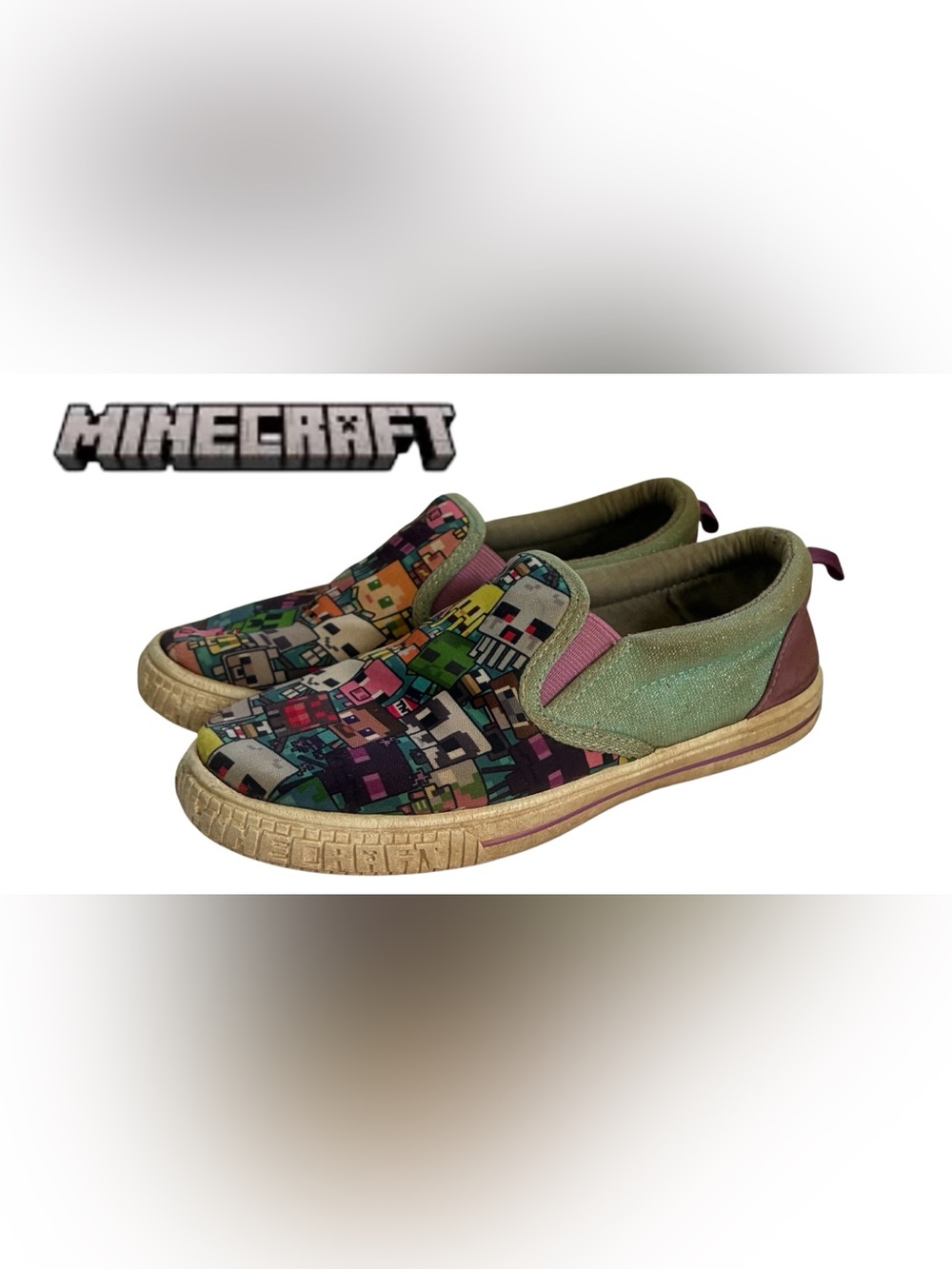 MINECRAFT SNEAKERS SLIP ON GIRLS